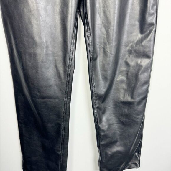 ABERCROMBIE & FITCH | Vegan Leather 90s Straight Ultra Hi Rise Pants Women’s 10 - Picture 7 of 13